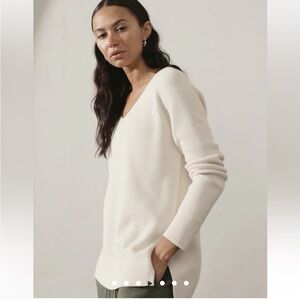 Athleta Hanover Merino blend Women's Cream Sweater